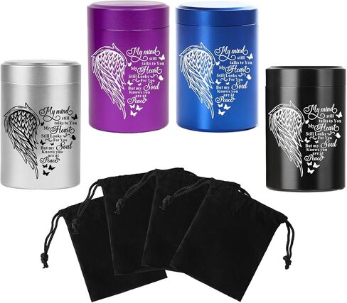 RIPFEVURN 4pcs Tree of Life Small Urns for Human Ashes 2.75 Inch Mini Butterfly Cremation Mini Urns for Ashes Adult Female Male Aluminum Keepsake Urns for Ashes Holder for Women Men in Saudi Arabia