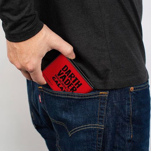 محفظة الرجال للرجال ، Bifold ، حرب النجوم دارث فيدر وجه جلب النظام إلى Galaxy Red ، جلد نباتي ، 4.0 "× 3.5" in Saudi Arabia