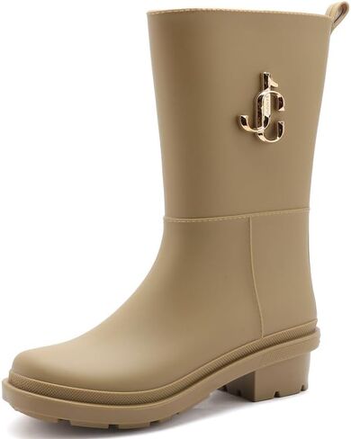MGGMOKAY Women's Mid-Calf Rain Boots Waterproof Slip-Resistant Boots Comfortable Insoles Fashionable Gardening Outdoor Work Boot in Saudi Arabia