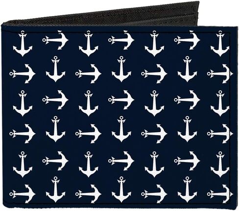 مشبك الأسفل للرجال القياسي من القماش Bifold Wallet-Anchor ، 4.0 "× 3.5" in Saudi Arabia