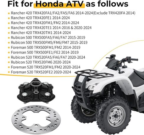 M MATI Front Left/Right Wheel Hub & Brake Disc Rotor for Honda Rancher 420 TRX420 Foreman Rubicon 520 500 TRX520 TRX500 2014-2024 44615-HR3-A20 45251-HR6-A61 45251-HR6-A62 in Saudi Arabia