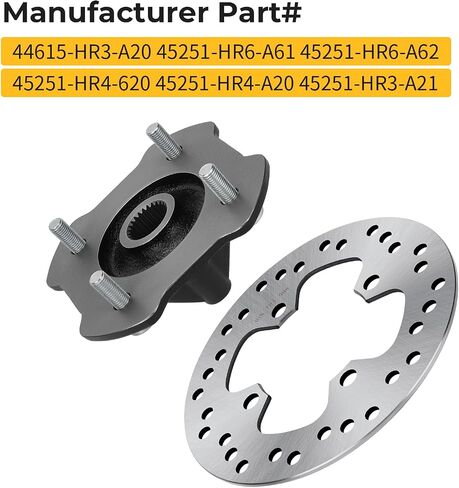 M MATI Front Left/Right Wheel Hub & Brake Disc Rotor for Honda Rancher 420 TRX420 Foreman Rubicon 520 500 TRX520 TRX500 2014-2024 44615-HR3-A20 45251-HR6-A61 45251-HR6-A62 in Saudi Arabia