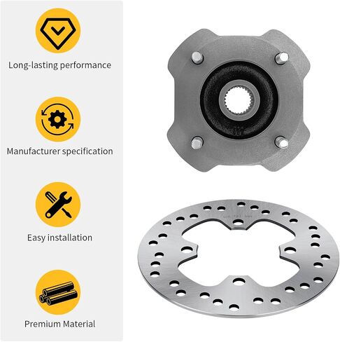 M MATI Front Left/Right Wheel Hub & Brake Disc Rotor for Honda Rancher 420 TRX420 Foreman Rubicon 520 500 TRX520 TRX500 2014-2024 44615-HR3-A20 45251-HR6-A61 45251-HR6-A62 in Saudi Arabia