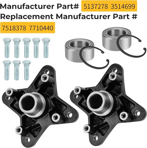 M MATI 2PCS محاور العجلات الخلفية ومجموعة المحامل لـ Polaris RZR 900 XP 4 2011-2013 RZR 900 4 E-PS 2011-2014 5137278 3514699 in Kuwait