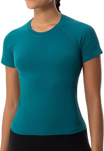 Seamless Short Sleeve Workout Shirts for Women Breathable Running Workout Tops Athletic Gym Yoga Basic Shirts in Saudi Arabia