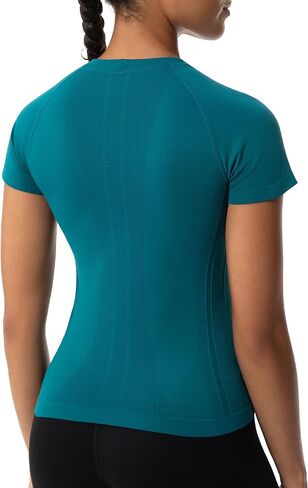 Seamless Short Sleeve Workout Shirts for Women Breathable Running Workout Tops Athletic Gym Yoga Basic Shirts in Saudi Arabia
