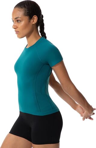 Seamless Short Sleeve Workout Shirts for Women Breathable Running Workout Tops Athletic Gym Yoga Basic Shirts in Saudi Arabia