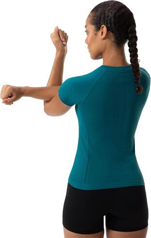 Seamless Short Sleeve Workout Shirts for Women Breathable Running Workout Tops Athletic Gym Yoga Basic Shirts in Saudi Arabia