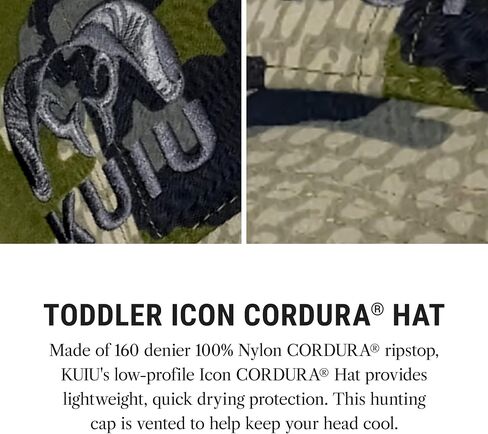 Kuiu Kids Icon Hat - Camo & Solid Colors ، Cordura Front ، Mesh Back ، Snapback Cap (تتراوح أعمارهم بين 3 و 7) in Kuwait