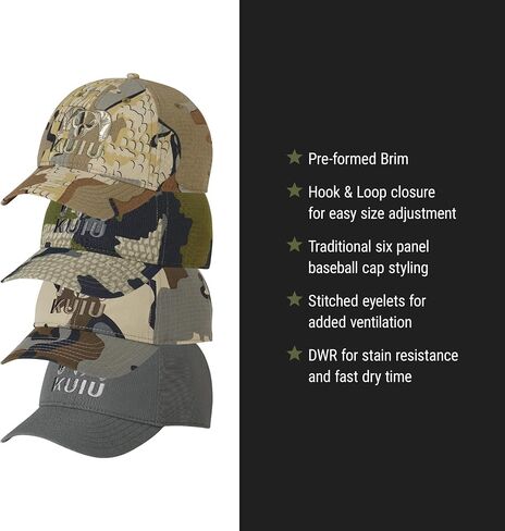 Kuiu Kids Icon Hat - Camo & Solid Colors ، Cordura Front ، Mesh Back ، Snapback Cap (تتراوح أعمارهم بين 3 و 7) in Kuwait