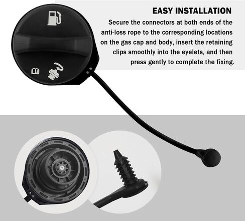 Gas Cap Tether with Eyelets,Secure Retention Fuel Tank Cap Rope Compatible with Audi A1 A3 & VW Beetle,Durable Fuel Caps Retaining Strap Car Accessories OEM#180201556 & 1J0201550 in Saudi Arabia