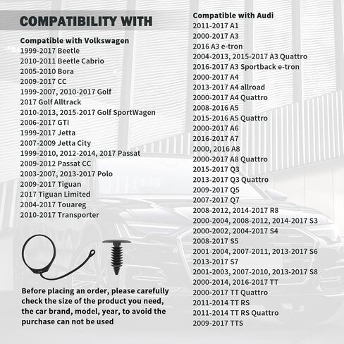 Gas Cap Tether with Eyelets,Secure Retention Fuel Tank Cap Rope Compatible with Audi A1 A3 & VW Beetle,Durable Fuel Caps Retaining Strap Car Accessories OEM#180201556 & 1J0201550 in Saudi Arabia