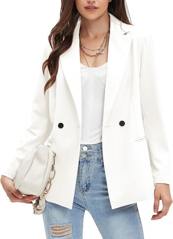 EXLURA Women's Casual Long Blazers Business Long Sleeve Loose Fit Work Office Suit Jackets Blazer Fall Fashion 2024 in Saudi Arabia