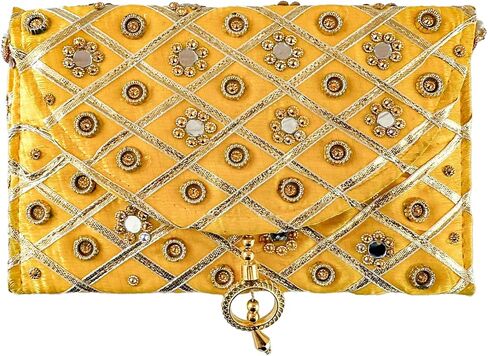 Handmade Indian Purse Wallet Clutch Traditional Ethnic Mirror Work Wedding Shaagun Money Envelope for Celebrations Events Return Gifts (Red) in Kuwait