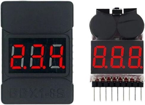 1-8S BBX1-8S 2IN1 اختبار الجهد البطارية Lipo/جهاز التنبيه الجهد المنخفض/بطارية مكبرات صوت مزدوجة (BBX1-8 مع حالة) in Kuwait