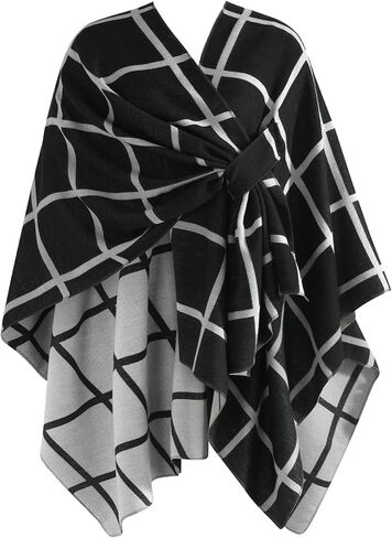 fauson Shawl Wraps for Women - Open Front Ponchos for Women for Fall Winter Pashmina Scarf in Kuwait
