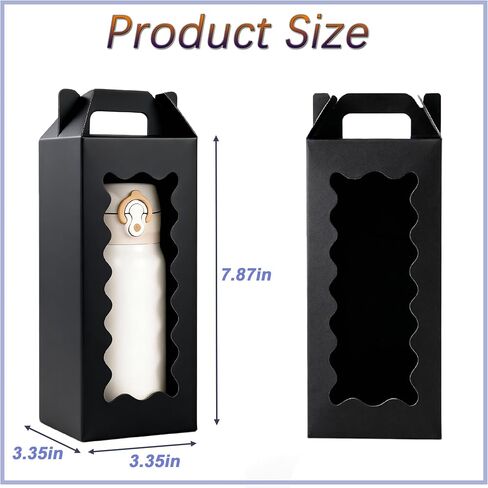 20 Pcs Tumbler Gift Boxes with Handle for Sublimation Glass Exhibition Boxes, Transparent Gift Box for 20oz & 30oz Drinking Glasses Jars Sublimation Glass Can Blanks,9.8 x 3.35 x 3.35 In (Laser) in Saudi Arabia