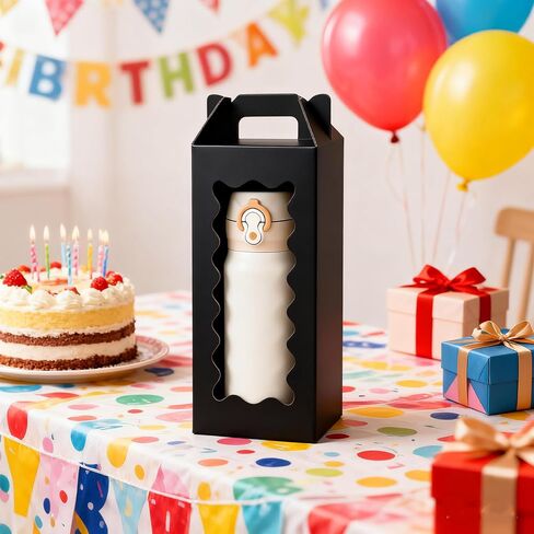 20 Pcs Tumbler Gift Boxes with Handle for Sublimation Glass Exhibition Boxes, Transparent Gift Box for 20oz & 30oz Drinking Glasses Jars Sublimation Glass Can Blanks,9.8 x 3.35 x 3.35 In (Laser) in Saudi Arabia