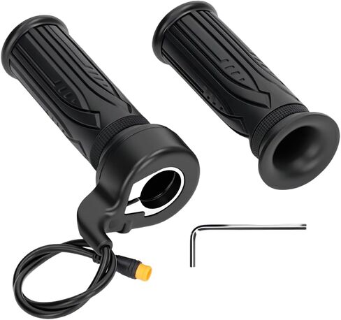 Ebike Full Twist Twist ، 3 دبوس قبضة Ebike Throttle مع مفصل مقاوم للماء ، 12-72 فولت خانق اليد اليمنى للدراجة الكهربائية الدراجات الكهربائية أو تحويل الدراجات الكهربائية لمقود 22.2 مم in Kuwait