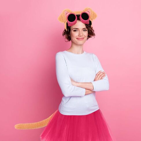 4 PCS Halloween Dog Costume Conser Cog Cogsband Tutu Skirt Tail و Steampunk Googles for Dress Up in Saudi Arabia
