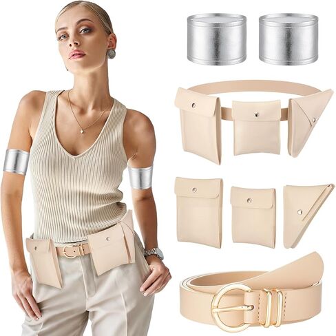Coume 6 PCS Women Halloween Costume Assories Queen Cosplay Outfits Warrior Warrior Allable Belt Mobict in Saudi Arabia