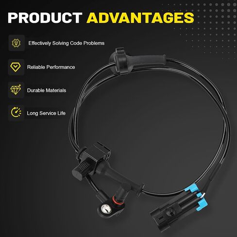 2PCS Rear ABS Wheel Speed Sensor Left & Right for 2007-2014 Cadillac Escalade ESV EXT, Chevy Tahoe, Avalanche, Suburban 1500, GMC Yukon XL 1500 - Replaces ALS1464, 15121067 in Saudi Arabia