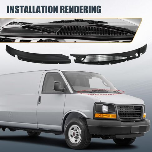 jdmspeed الزجاج الأمامي ممسحة المقعل المقعد مصببة متوافقة مع 1996-2017 Chevy Express GMC Savana 1500 2500 3500 اليسار واليمين غلاف النافذة الأمامية الإدراج الاستبدال#25826330 25826329 in Kuwait