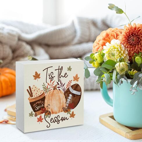 Cute Fall Football Pumpkin Decor Decorations for Home Thanksgiving Halloween Housewarming New Gifts for Women Men Friends Colleagues Shelf Desk Office Decor in Saudi Arabia