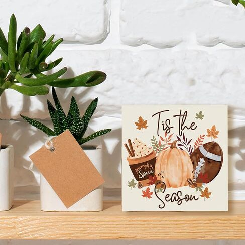 Cute Fall Football Pumpkin Decor Decorations for Home Thanksgiving Halloween Housewarming New Gifts for Women Men Friends Colleagues Shelf Desk Office Decor in Saudi Arabia