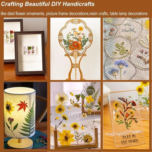 Fall Dried Pressed Flowers for Crafts, 103 PCS Real Dried Pressed Flowers Leaves Kit Autumn Pressed Dry Flower with Tweezers for Resin Molds DIY Scrapbooking Candle Jewelry Making (Orange, Yellow) in Saudi Arabia