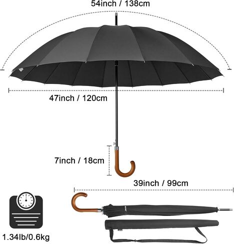 G4Free 54 Inch Large Windproof Umbrella Auto Open Classic Wooden J Handle 62 Inch Large Inverted Reverse Umbrella with C-Shaped Handle for Men Women in Saudi Arabia