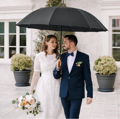 G4Free 54 Inch Large Windproof Umbrella Auto Open Classic Wooden J Handle 62 Inch Large Inverted Reverse Umbrella with C-Shaped Handle for Men Women in Saudi Arabia