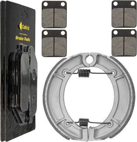 Caltric Front Brake Pads and Rear Brake Shoes Compatible with Yamaha Big Bear 400 YFM400 2WD 4WD 2000-2004 in Saudi Arabia