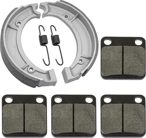 Caltric Front Brake Pads and Rear Brake Shoes Compatible with Yamaha Big Bear 400 YFM400 2WD 4WD 2000-2004 in Saudi Arabia