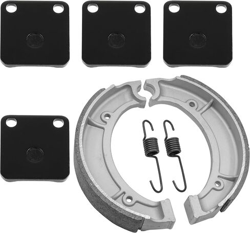 Caltric Front Brake Pads and Rear Brake Shoes Compatible with Yamaha Big Bear 400 YFM400 2WD 4WD 2000-2004 in Saudi Arabia
