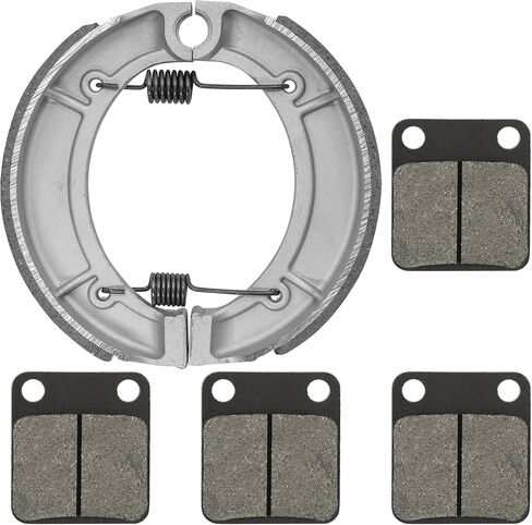 Caltric Front Brake Pads and Rear Brake Shoes Compatible with Yamaha Big Bear 400 YFM400 2WD 4WD 2000-2004 in Saudi Arabia
