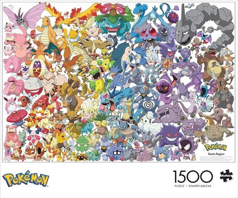 Buffalo Games - Pokemon - Kanto 151-1500 Piece Jigsaw Puzzle for Adults Challenging Puzzle Perfect for Game Nights - Finished Size 38.50 x 26.50 in Kuwait