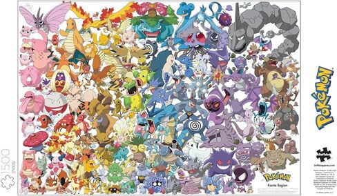 Buffalo Games - Pokemon - Kanto 151-1500 Piece Jigsaw Puzzle for Adults Challenging Puzzle Perfect for Game Nights - Finished Size 38.50 x 26.50 in Kuwait