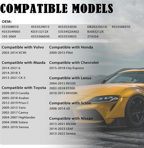 حذاء قضيب التعادل الداخلي للسيارة مع مقاطع/أحزمة التثبيت استبدال OEM 4553529015/103-3069 ، رف مكافحة الغبار والجنود المتوافق مع فولفو/مازدا/تويوتا ، أحذية رف التوجيه المهنية in Saudi Arabia
