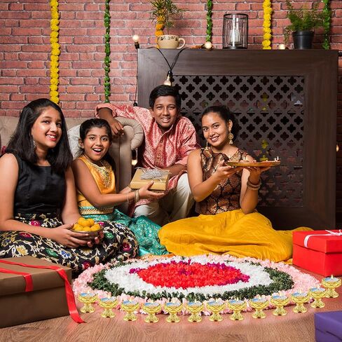 12 PCS Diwali Lotus Candle Holder Brass Gold Ghee Oil Lamp Holder Diya for Diwali Pooja Diyas Decoration Decorting for Pooja Buddha Home Decor in Saudi Arabia
