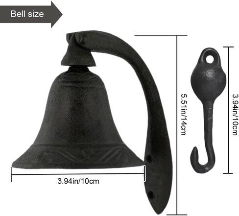 Iron Logan Dinner Bell - اشعر بالحيوية من الوجبات العائلية التقليدية والتجمعات. مصنوع من الحديد الزهر الثقيل in Saudi Arabia