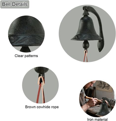 Iron Logan Dinner Bell - اشعر بالحيوية من الوجبات العائلية التقليدية والتجمعات. مصنوع من الحديد الزهر الثقيل in Saudi Arabia