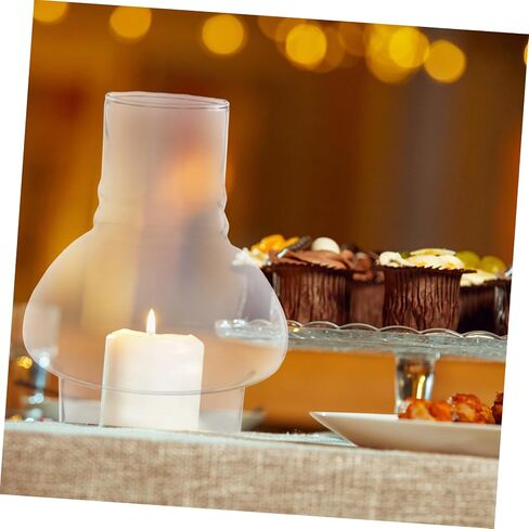 Glass Candle Holder Cover Decorative Tealight Candle Shades for Centerpieces Transparent Glass Chimney for Warm Atmosphere for Home Restaurant and Bar Decor in Saudi Arabia
