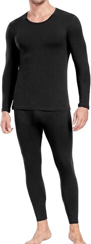 wirarpa Men's Cotton Long Johns Thermal Underwear Set Base Layer Lightweight Long Sleeve Top and Pajama Bottom in Saudi Arabia