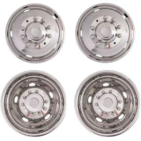 محاكاة محاكاة لعجلات 19.5 بوصة ، 10 مجموعة محاكاة للعجلة لعام 2005-2021 F450/F550 مجموعة غطاء العجلات ، لعجلة 19.5 "× 6.0" ، الترباس على التثبيت ، غير مناسب RV/Motorhome ، (L304 Stainless Steel) in Kuwait