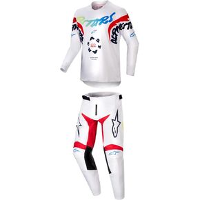 Alpinestars Racer Hana White/Multicolor Youth Moto Gear Set - Pant and Jersey Combo in Kuwait