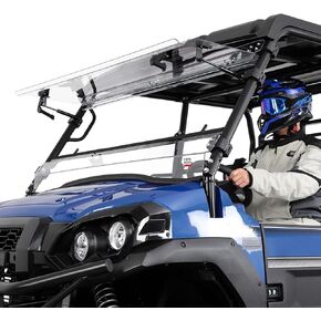 KEMIMOTO 3-in-1 UTV Flip Windshield Compatible with Kawasaki Mule Pro FXT FX DXT DX 2015-2025, Scratch-Resistant 1/4" Polycarbonate with Dual Handles, Hard-Coated Clear Front Window in Kuwait