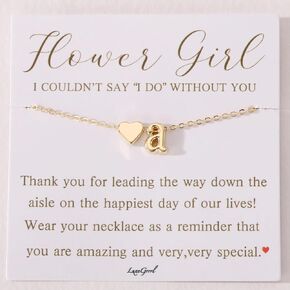 Flower Girl Proposal Gift Initial A-Z Letter Necklace Cute for Little Girls Wedding & Bridal Shower in Saudi Arabia