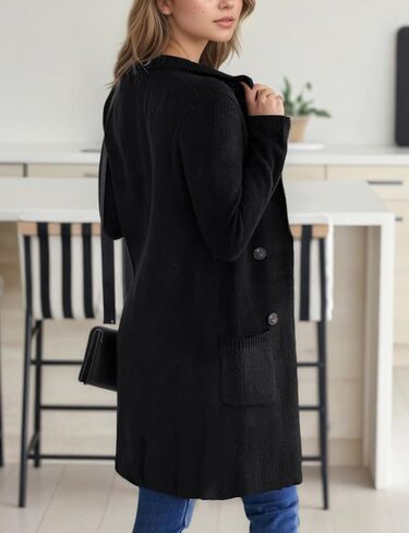 CiCiBird Women's Fall Long Cardigan Sweater Open Front Knit Coats Dressy Casual Jacket Coatigan with Pockets in Saudi Arabia