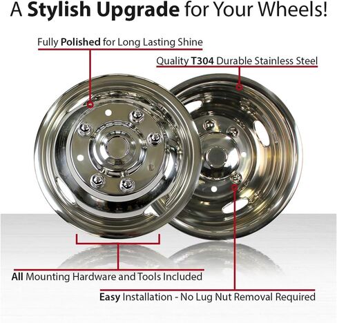 Set of Four 17" Dually Bolt-On Wheel Simulators for Ford F350 Super Duty 2005-22 in Saudi Arabia